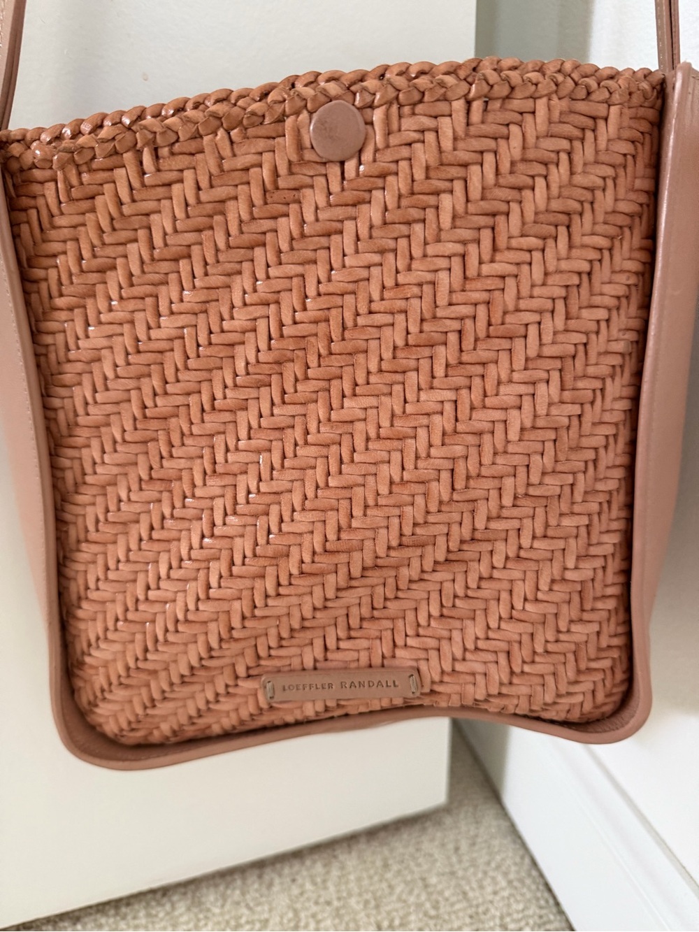 Loeffler Randall Woven Crossbody in Warm Terracotta Tan